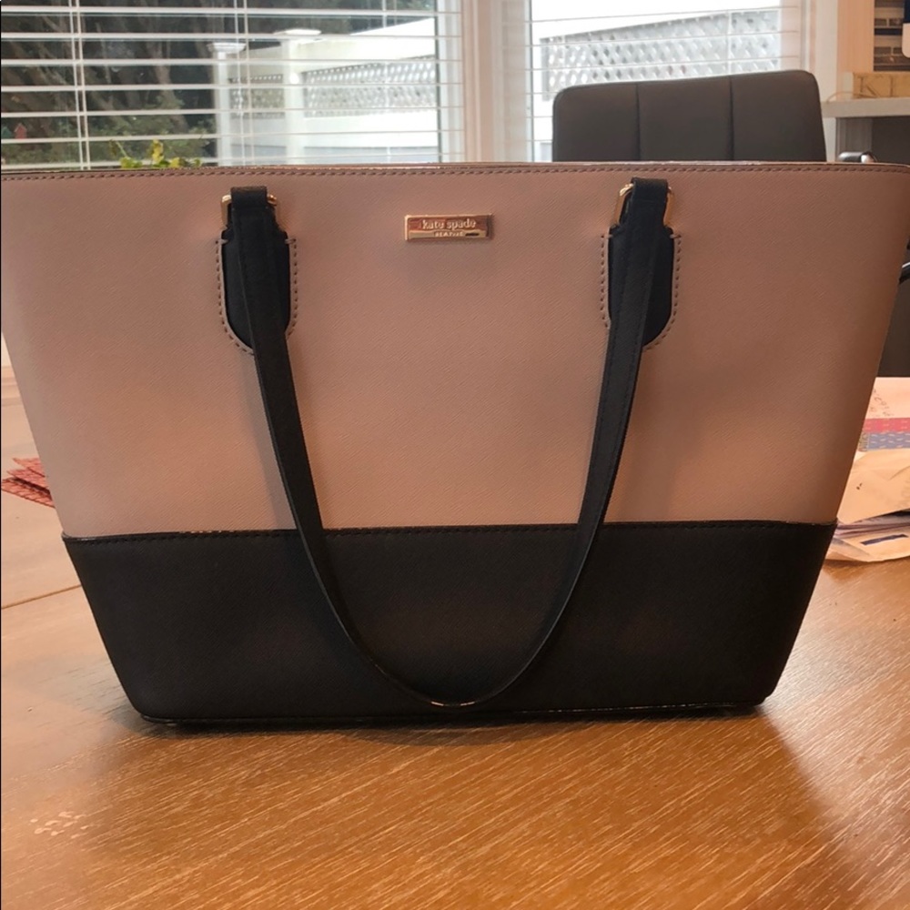 Kate spade black and tan tote bag